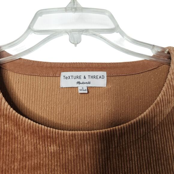 Madewell Texture & Thread Corduroy Swing Top in Warm Hickory Size S - Picture 2 of 5